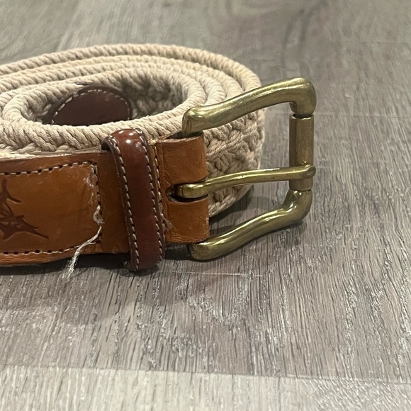 Kahala Torino Size 38 Stretch Knit Woven Made in Italy Khaki Belt - Picture 2 of 13